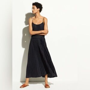 Vince Pleated Polka Dot Maxi Dress